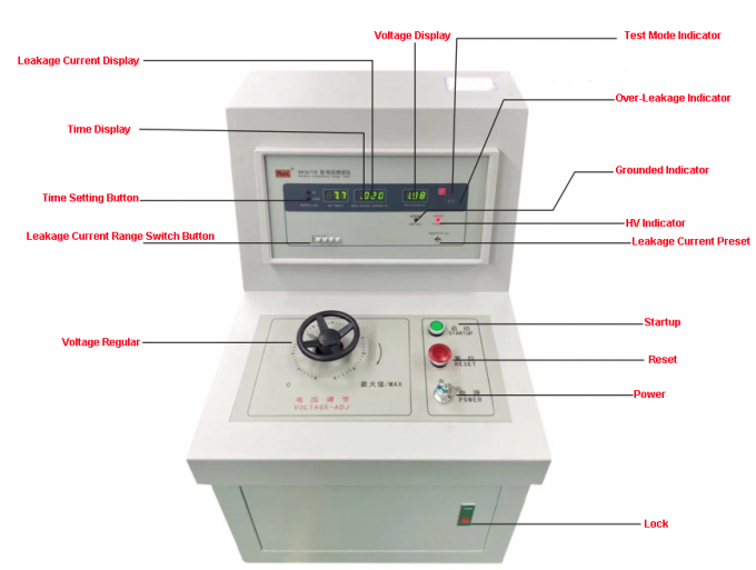6KV 500mA AC DC تحمل اختبار الجهد اختبار Hipot مع وظيفة مزعجة